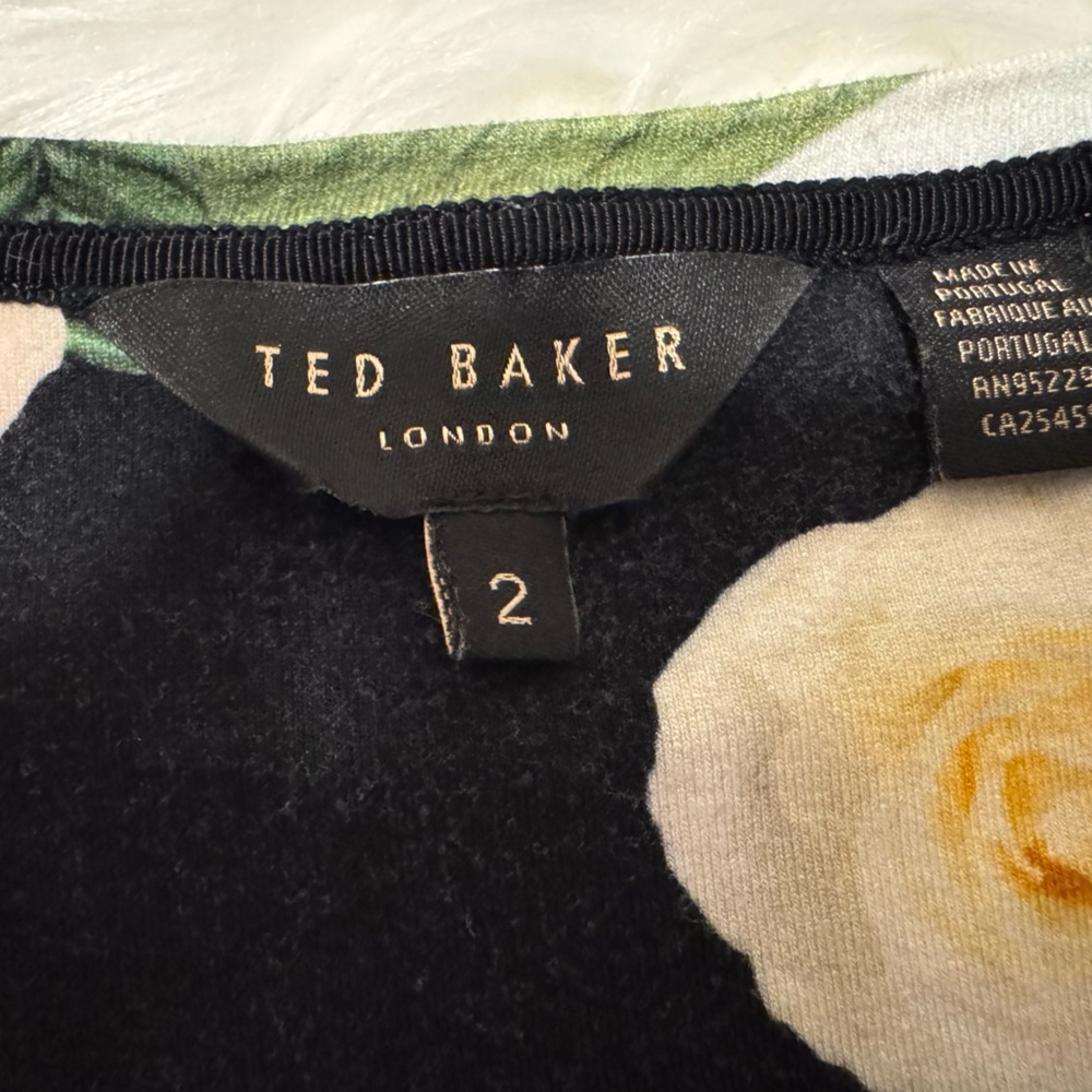 Ted Baker  Cream Floral Short Sleeve Top